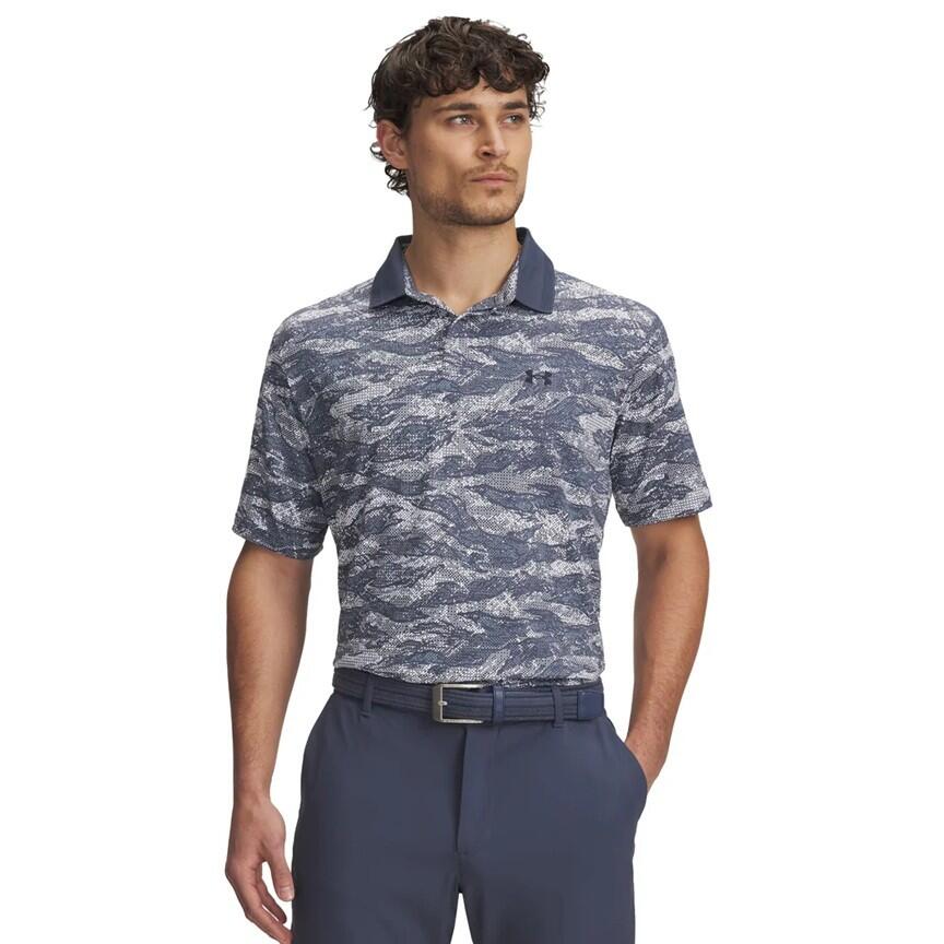 UNDER ARMOUR Under Armour Chill Printed Herren Golf Polo Blau