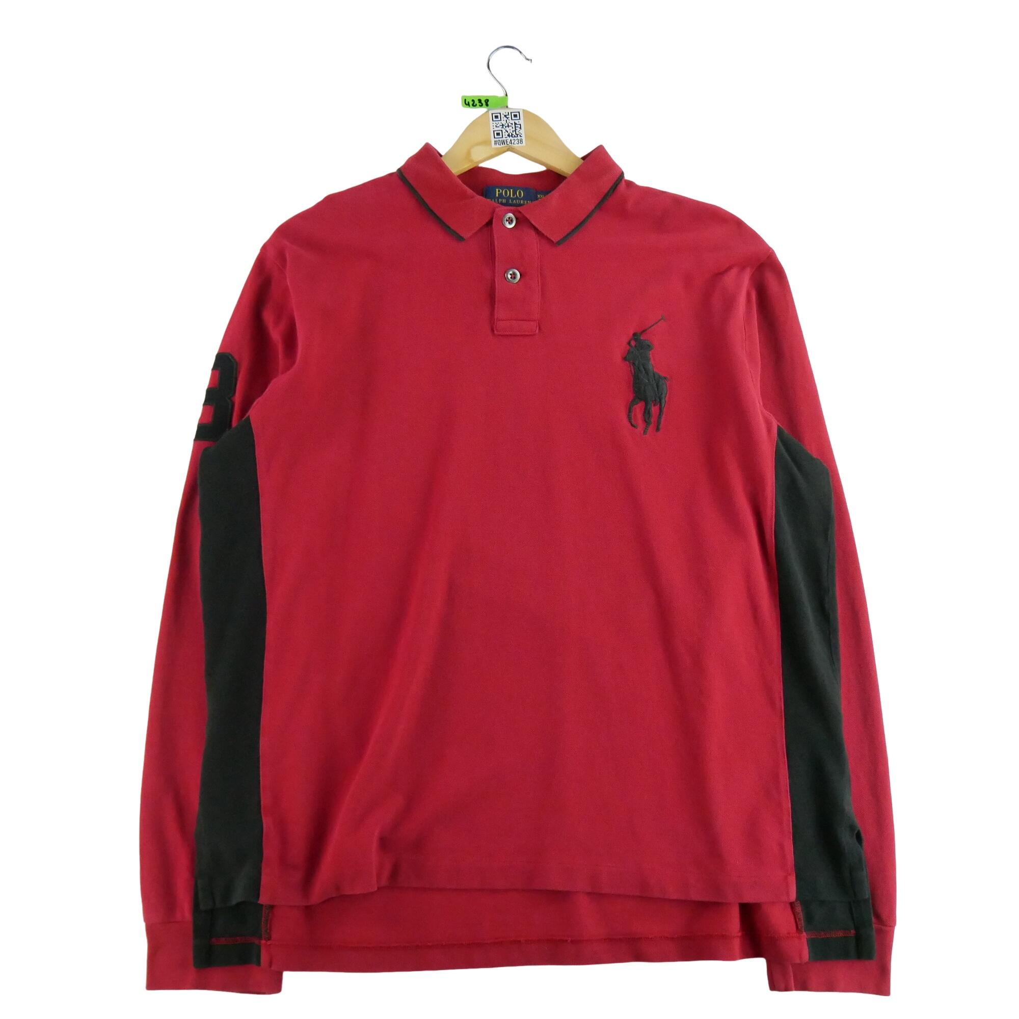 Ralph Lauren - Reconditionné - Polo Manches Longues Homme - Très Bon État - Polo Manches Longues - Rouge - Decathlon