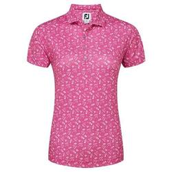 Polo de golf Footjoy rose à imprimé floral pour femme