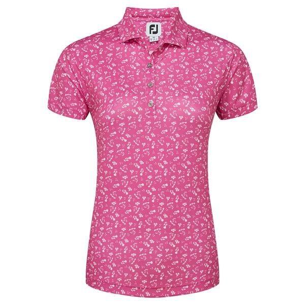 FOOTJOY Damen-Golfpoloshirt von Footjoy mit rosa Blumenmuster
