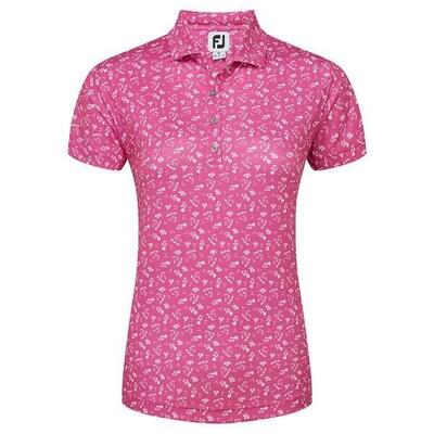 Polo Golf Footjoy Floral Print Mujer Rosa