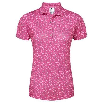 Polo Golf Footjoy Floral Print Mujer Rosa