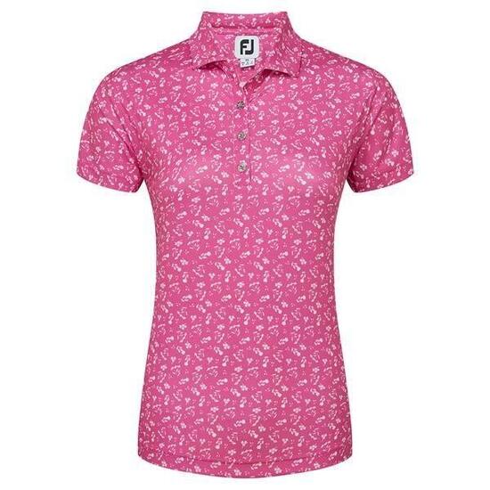 Polo Golf Footjoy Floral Print Mujer Rosa