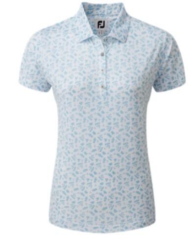 FOOTJOY Footjoy Damen-Golfpoloshirt mit Blumenmuster, Blau