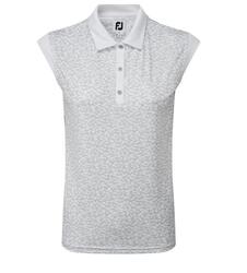 Polo de golf Footjoy pour femme, manches courtes, imprimé interlock gris