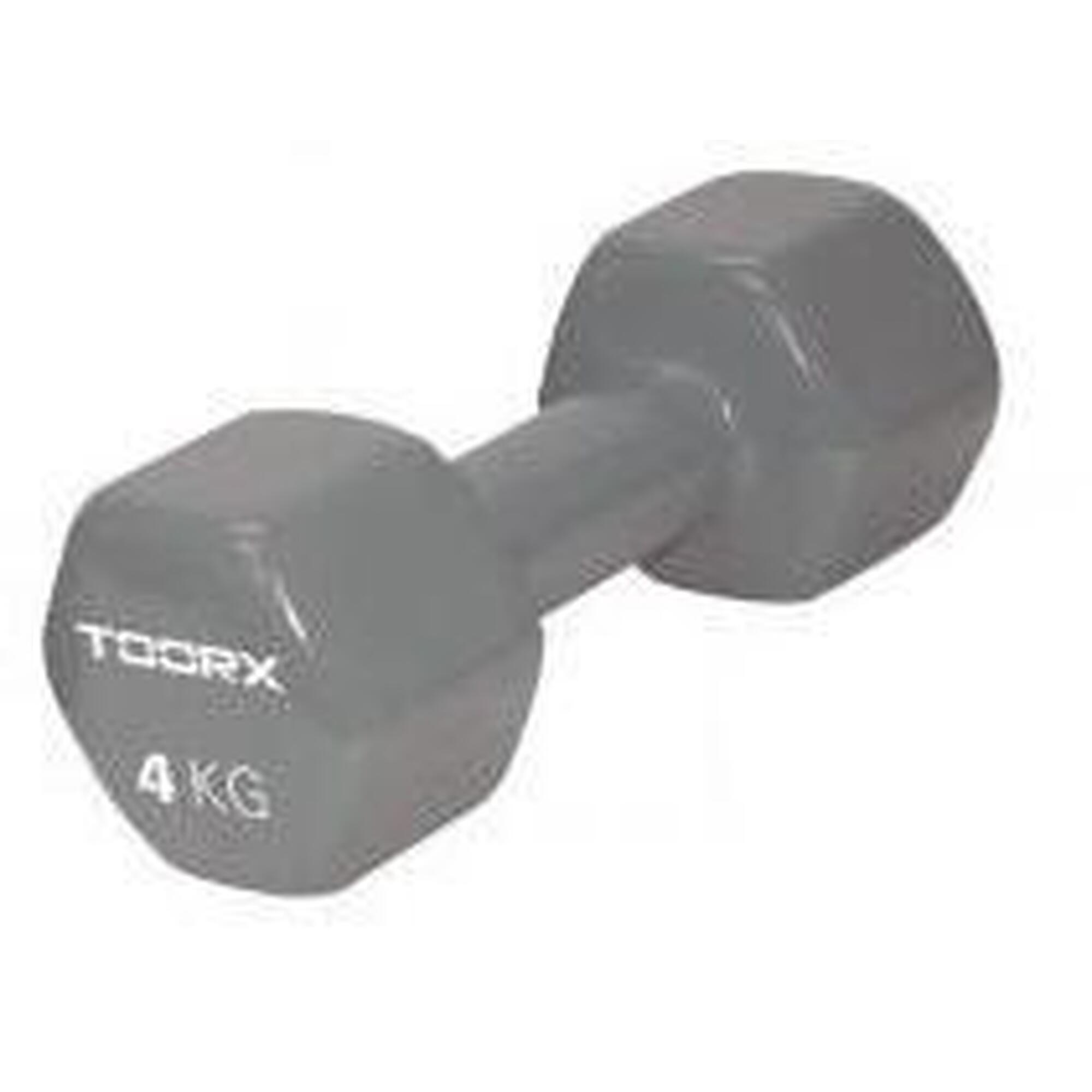 Toorx - Haltère En Vinyle - Par Pièce - 4 Kg Gris Clair - Kit Haltères - Gris - 4 Kg - Decathlon