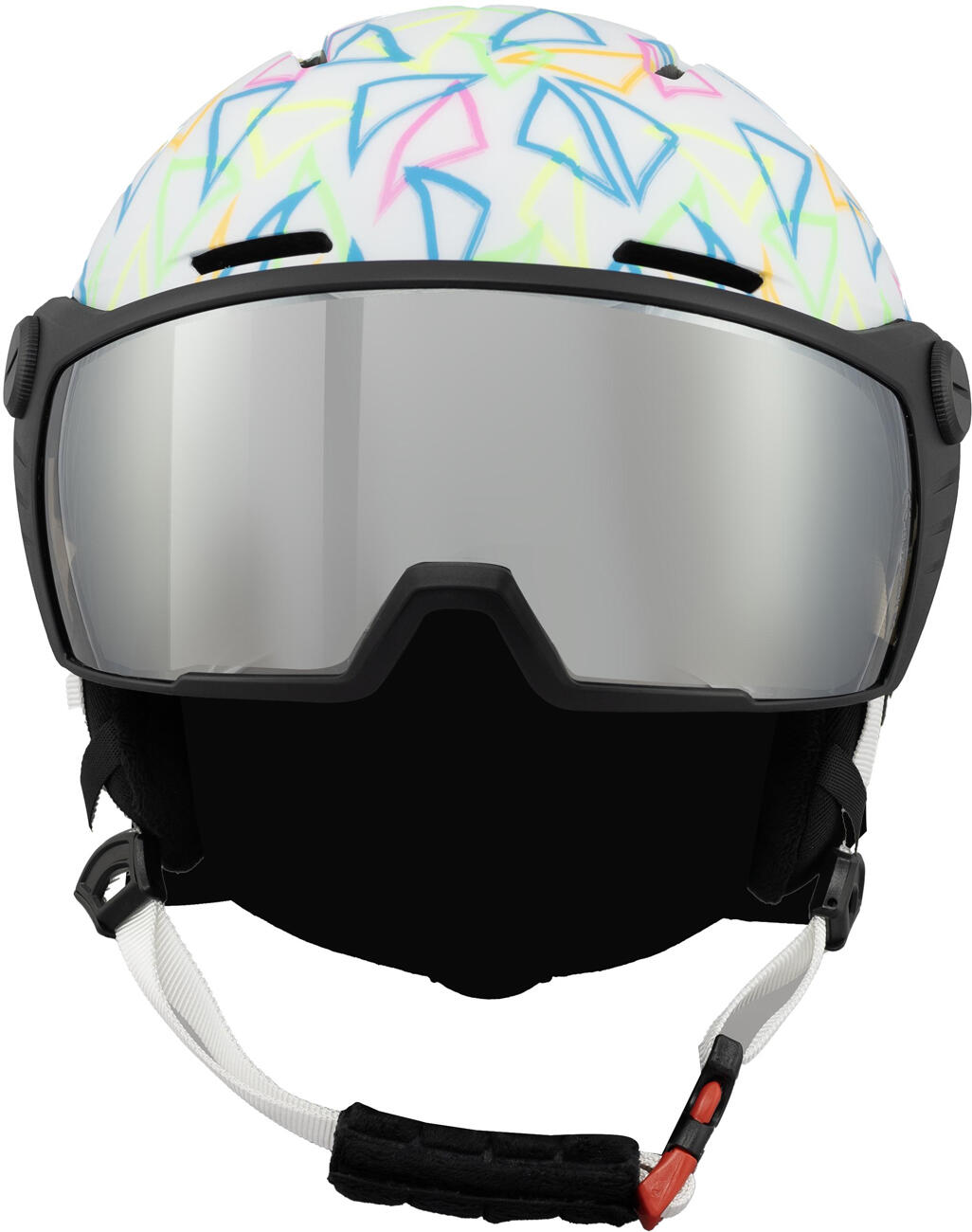 Kask narciarski juniorski Blizzard Flash Visor Junior white/multicolor