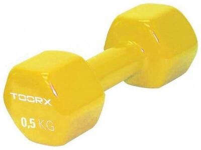 Vinyl dumbbell - per stuk - 0,5 kg geel
