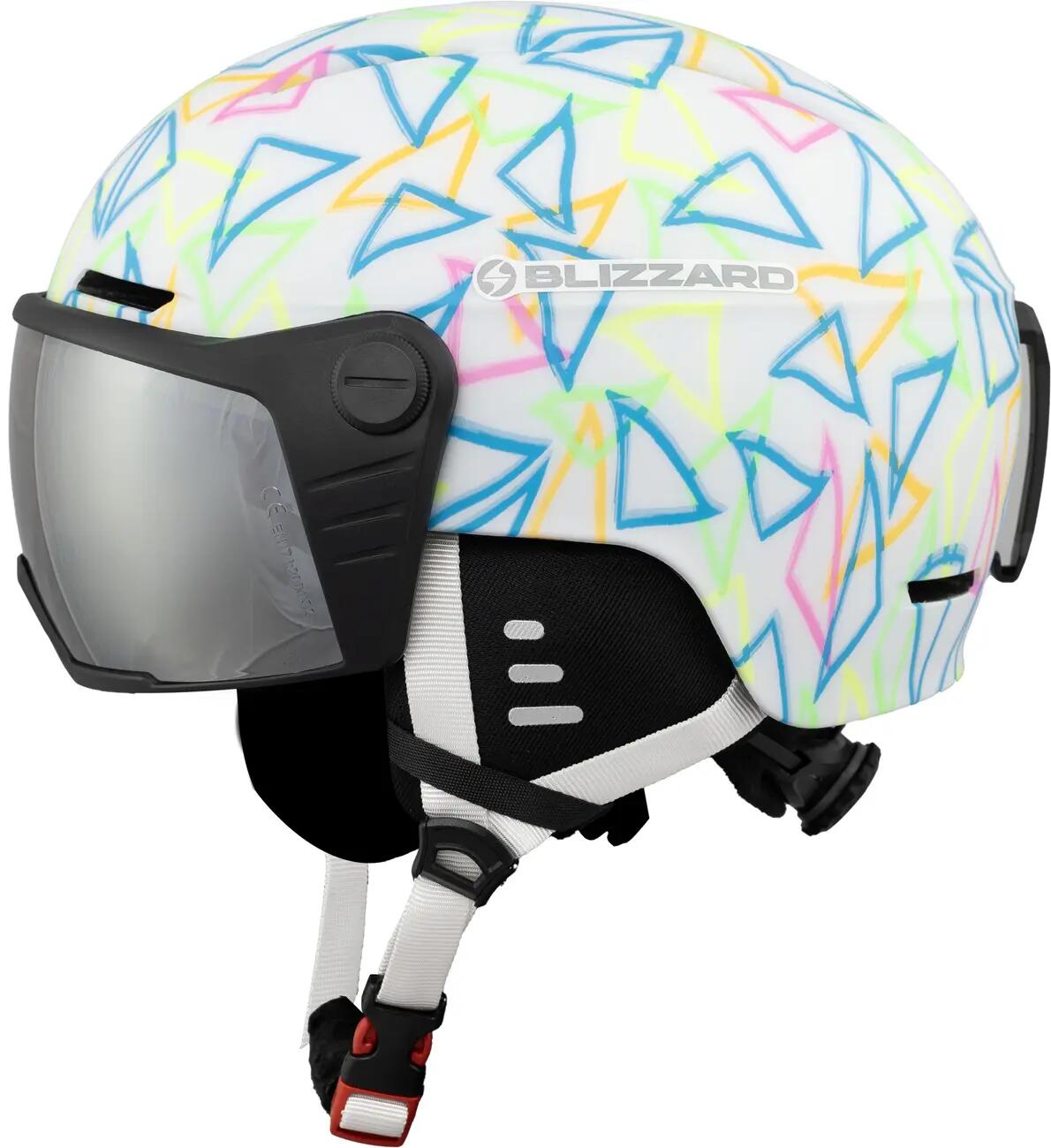 Kask narciarski juniorski Blizzard Flash Visor Junior white/multicolor 1/3