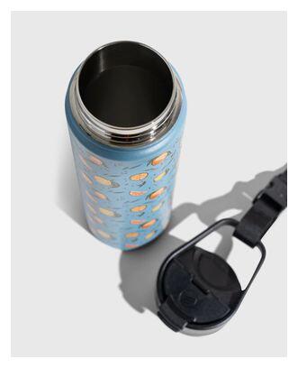 Farsea Bottiglia D'Acqua Isolata 4 Oz (118 Ml) In Acciaio Inox - Colore Indigo/Black, Mini E Portatile - 4