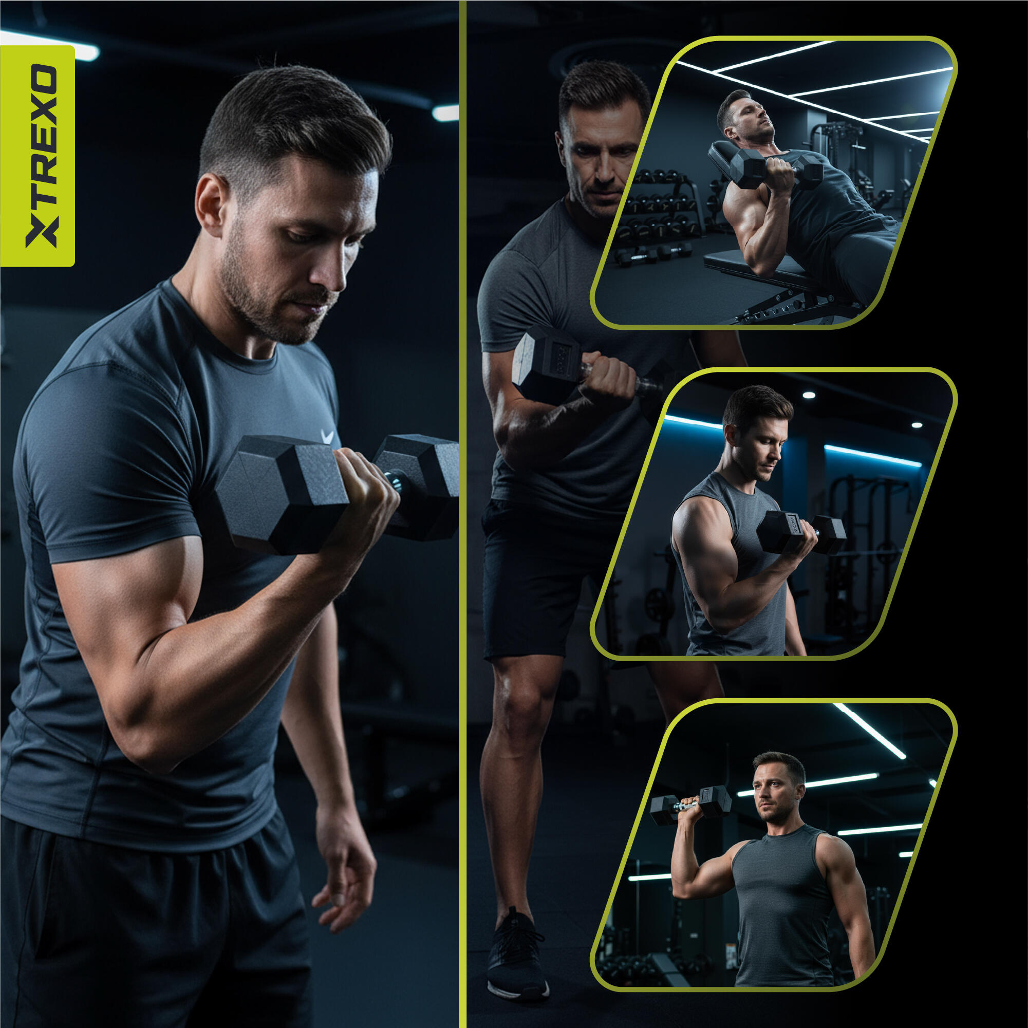 XTREXO Hex rubberen halter 7,5 kg 7/7