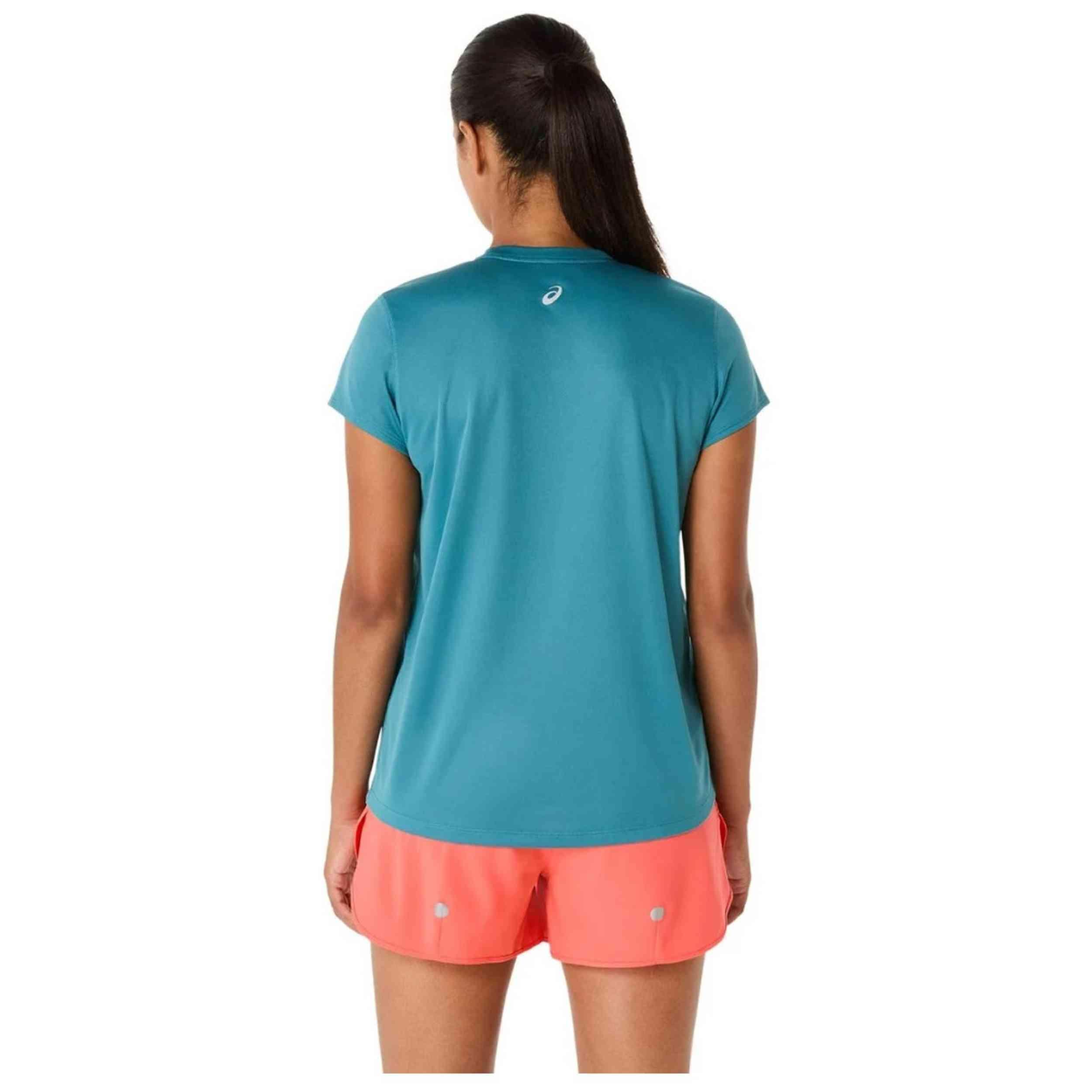T-Shirt Mulher Asics Fujitrail Logo Ss Top Azul 3/5