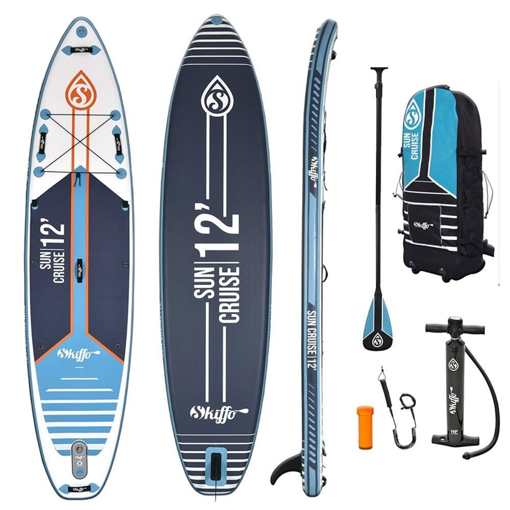Skiffo - Sup Gonflable Famille Skiffo Suncruise 12' Dropstitch 365x86x15cm 12'x34"x6" - Planche De Stand Up Paddle - Blanc|bleu - Decathlon