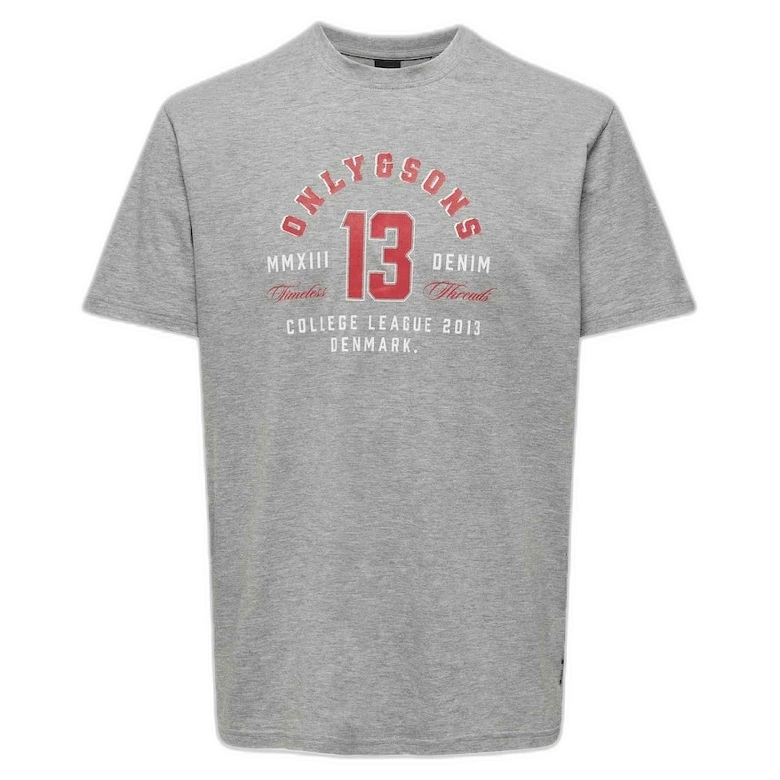 Only & Sons - T-shirt Only & Sons Modèle 22028593-lightgrey Pour Homme - T-shirt Manches Courtes - Gris - Decathlon