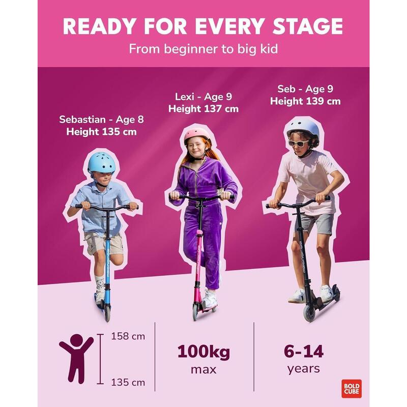 Trotineta fete cu 2 roti pliabila - Scooter Deluxe Fuchsia