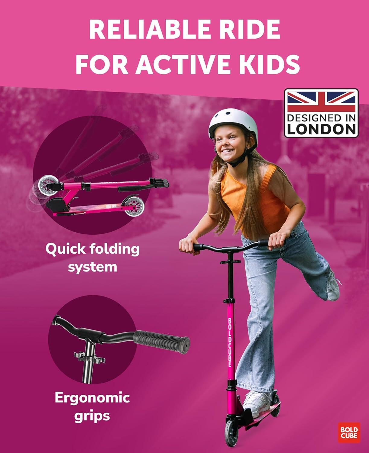 BOLDCUBE Deluxe trottinette 2 roues - fuchsia rose 2/7