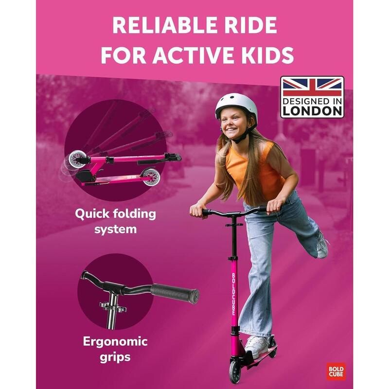 Trotineta fete cu 2 roti pliabila - Scooter Deluxe Fuchsia