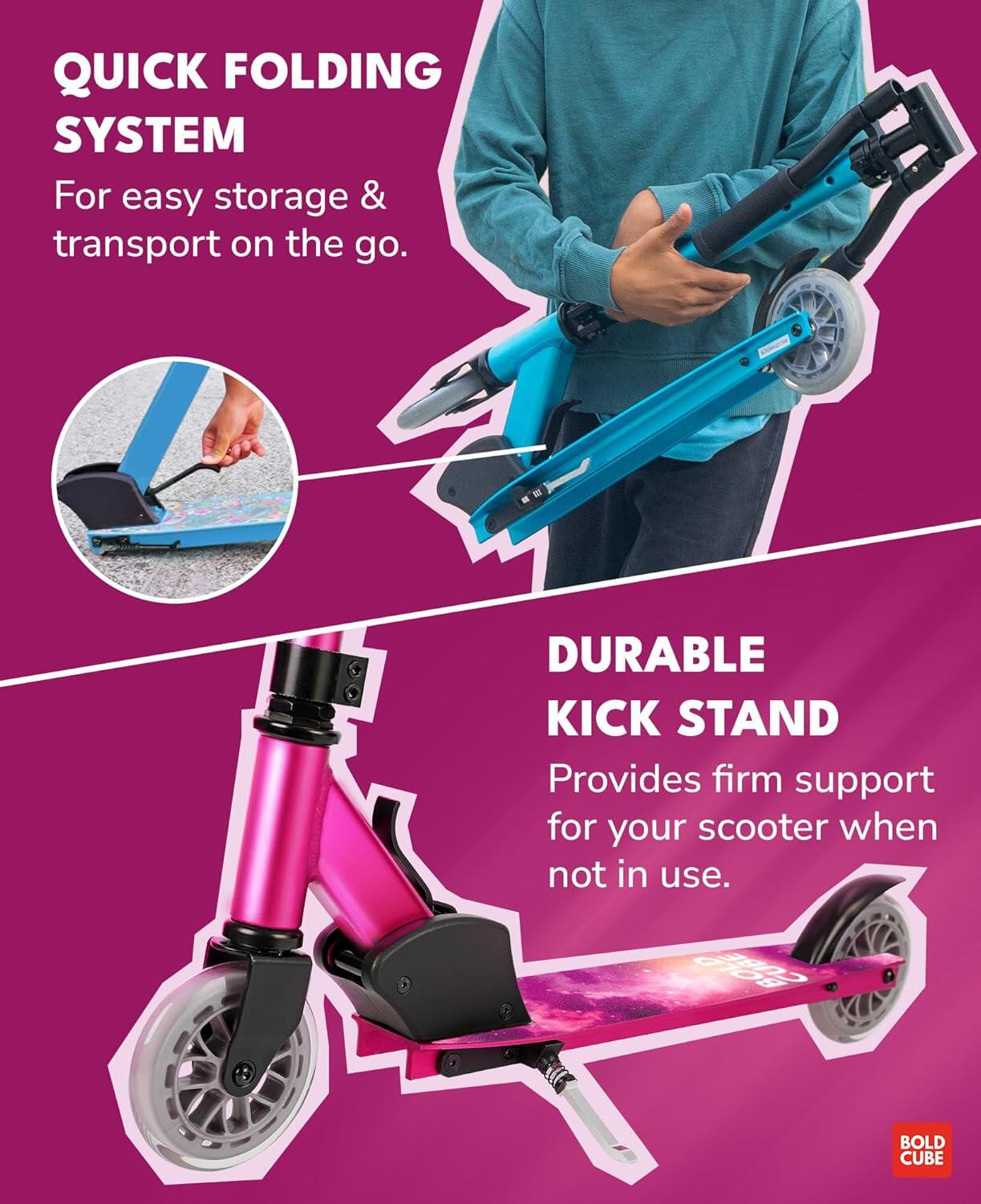 BOLDCUBE Deluxe trottinette 2 roues - fuchsia rose 4/7