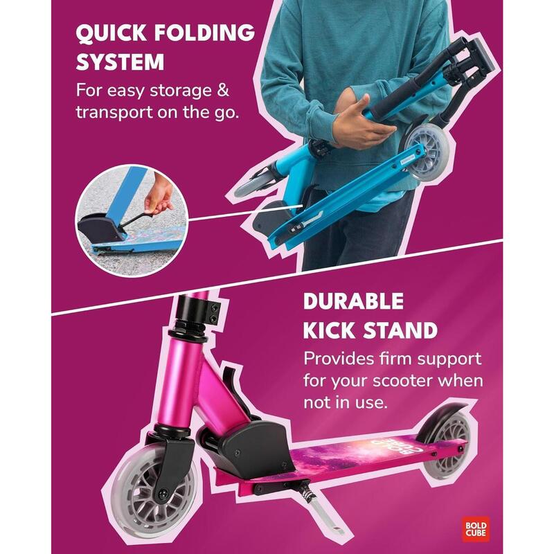 Trotineta fete cu 2 roti pliabila - Scooter Deluxe Fuchsia