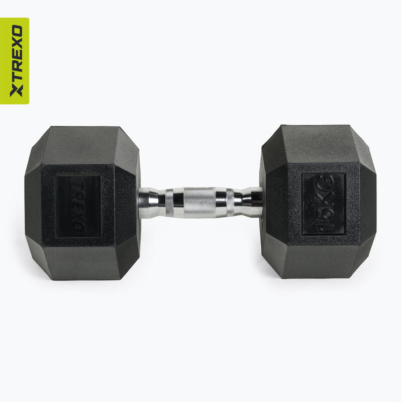 Ghidon cauciucat XTREXO Hex 15 kg