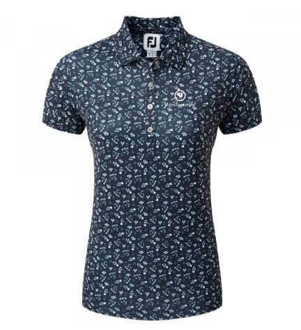 FOOTJOY Footjoy EU Damen-Golfpolo mit Blumenmuster, Marineblau