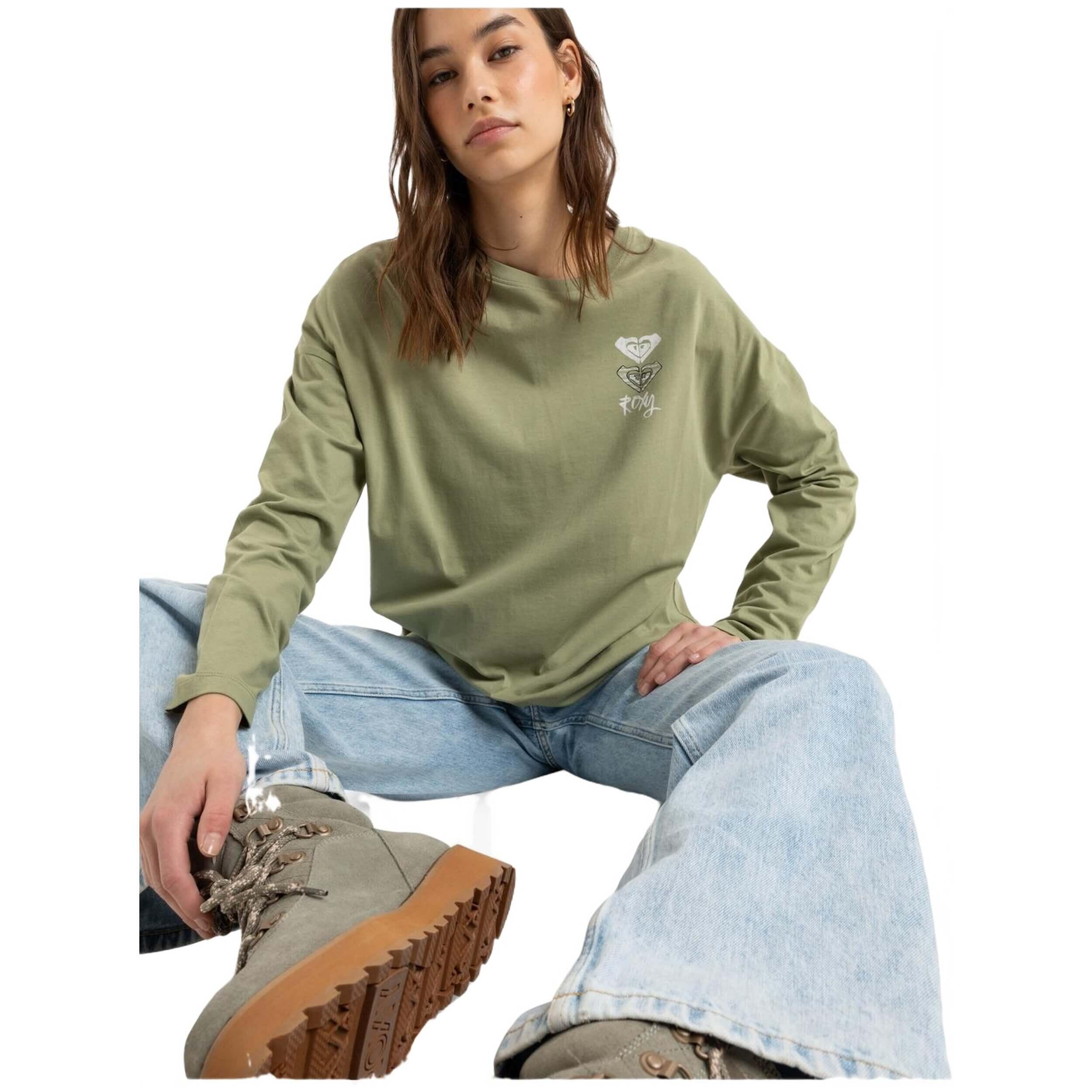 Maglia a maniche lunghe Roxy modello ERJZT05820-GLD0 per donne 4/5