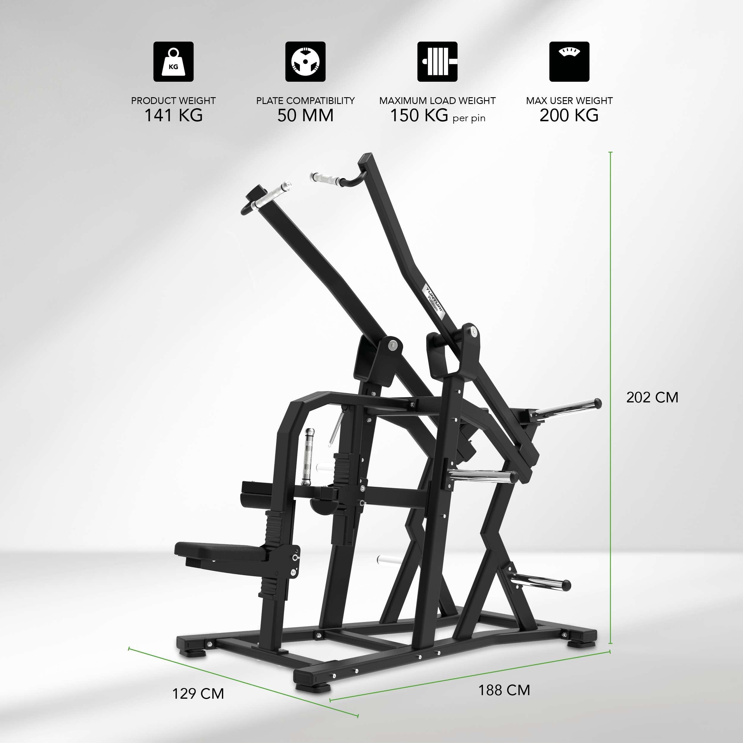 Tunturi Platinum Plate Loaded Wide Lat Pulldown Latzug Maschine 2/7