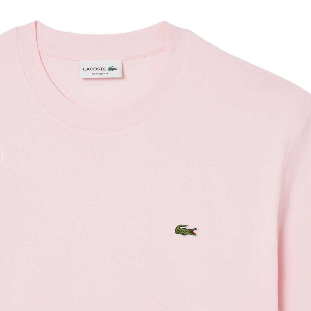 Camiseta Rosa Claro Lacoste de Corte Clásico de Punto de Algodón 3/5