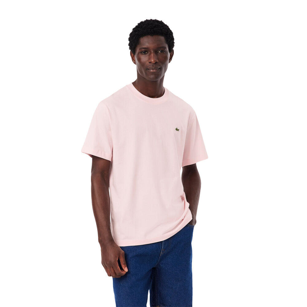 Camiseta Rosa Claro Lacoste de Corte Clásico de Punto de Algodón 2/5