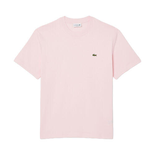 Camiseta Rosa Claro Lacoste de Corte Clásico de Punto de Algodón 5/5