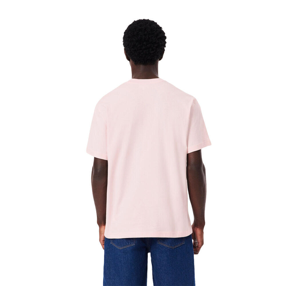 Camiseta Rosa Claro Lacoste de Corte Clásico de Punto de Algodón 4/5