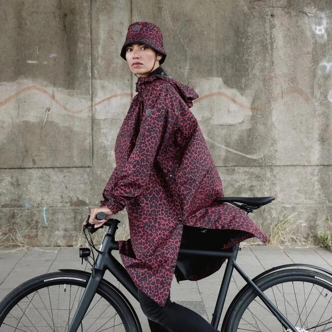 Agu - Cape De Pluie Agu Léopard - Poncho - Noir|rose - Decathlon