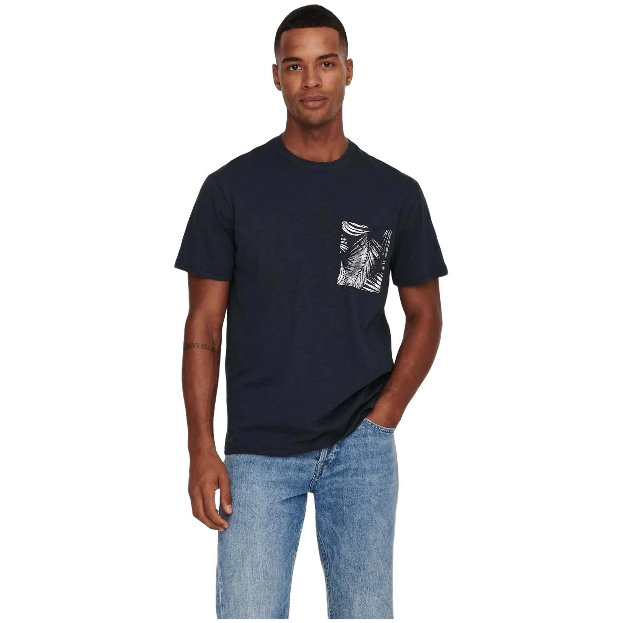 T-shirt Only & sons modelo 22025286-DARKNAVY para homem 3/4