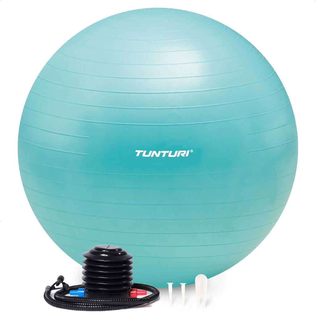 Anti Burst Fitness Ball with Pump - Yoga Ball 65 cm - 220 kg - Turquoise