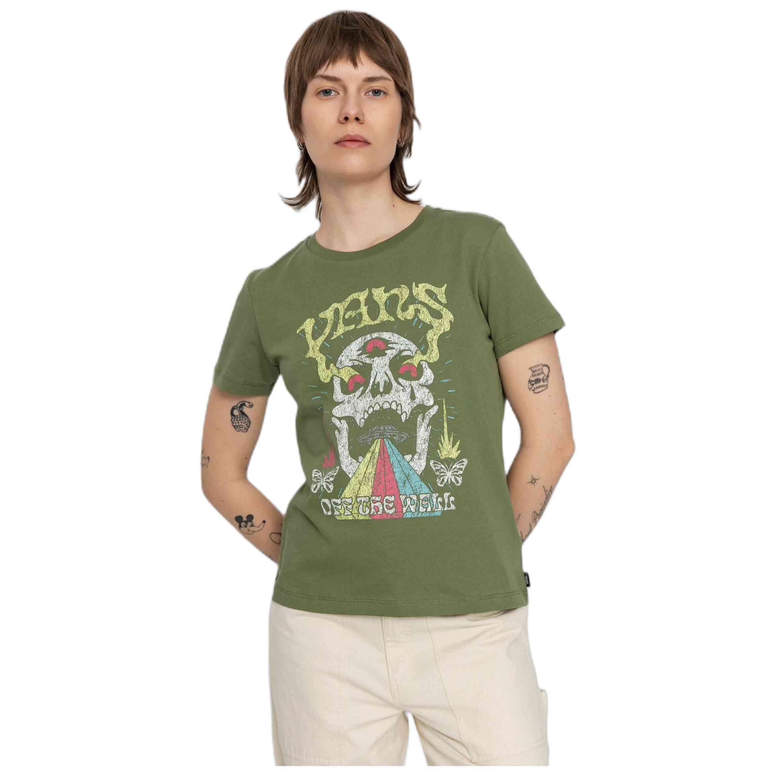 Vans - T-shirt Vans Modèle Vn000gbfamb1 Pour Femmes - T-shirt Manches Courtes - Vert - Decathlon