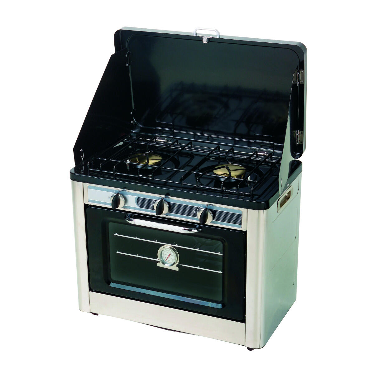 Incasa - Incasa Four Combiné 25l / Réchaud À Gaz 2 Feux Camping - Réchaud - Noir - Taille Unique - Decathlon