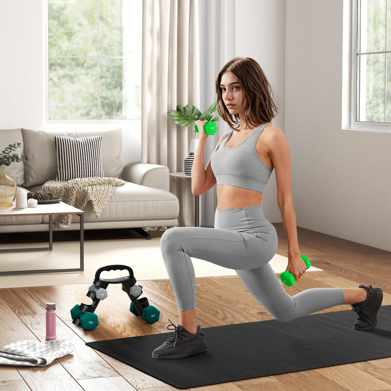 SPORTNOW Set de gantere cu suport de depozitare, 2 x 1kg, 2 x 3kg, 2 x 5kg