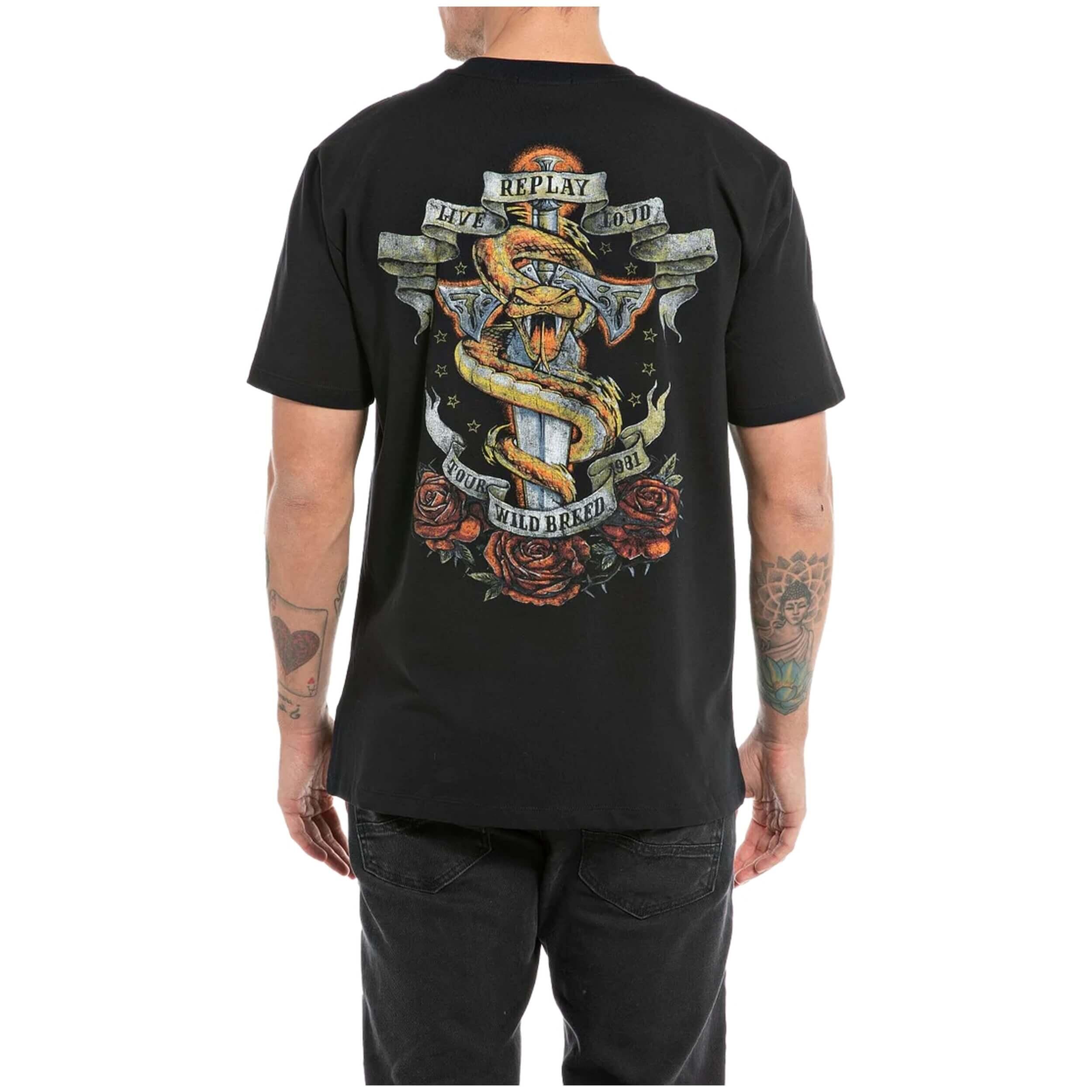 Maglia a maniche corte Replay modello M666423608P801 per uomini 2/4