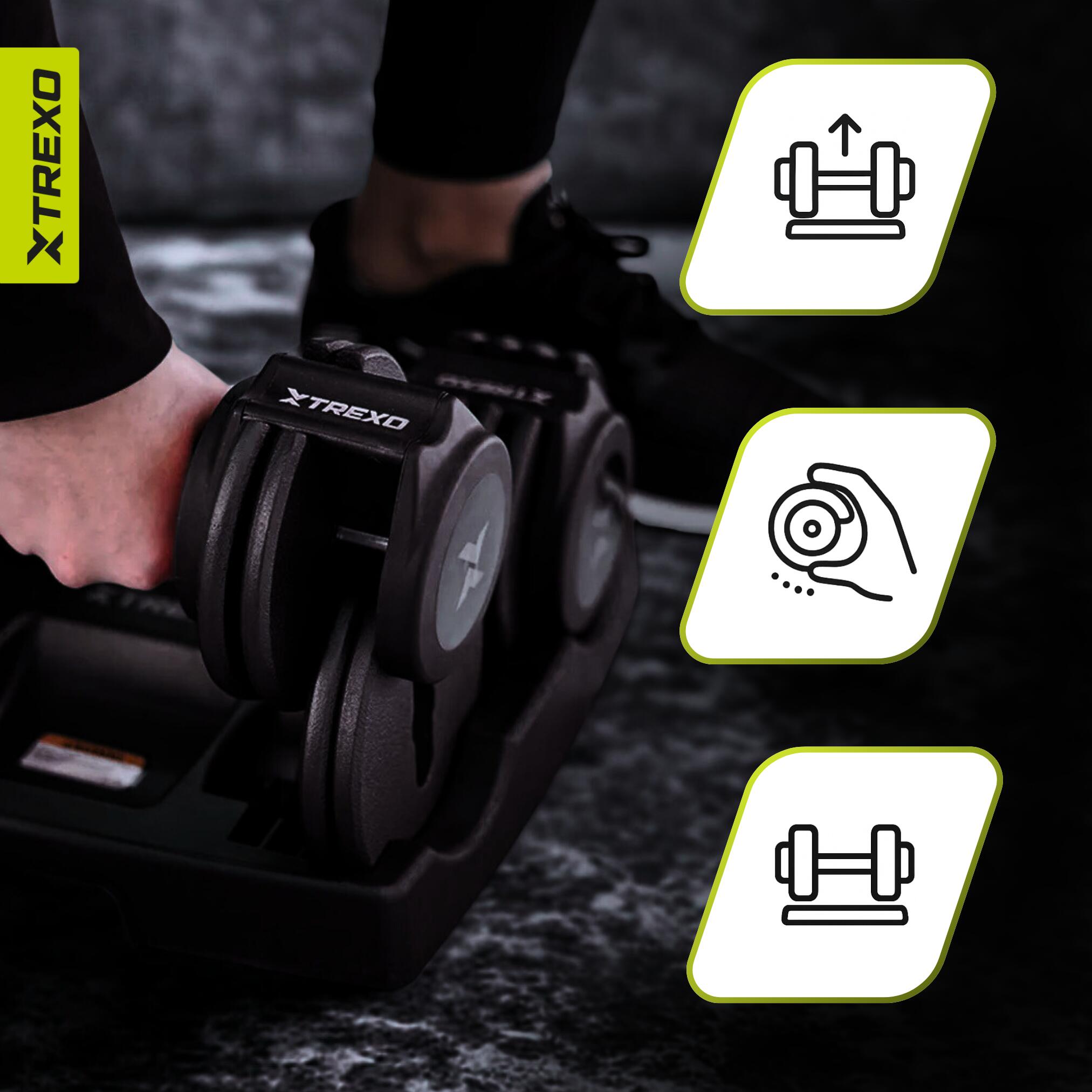 Zestaw hantli regulowanych XTREXO 2 x 5,75 kg 6/7