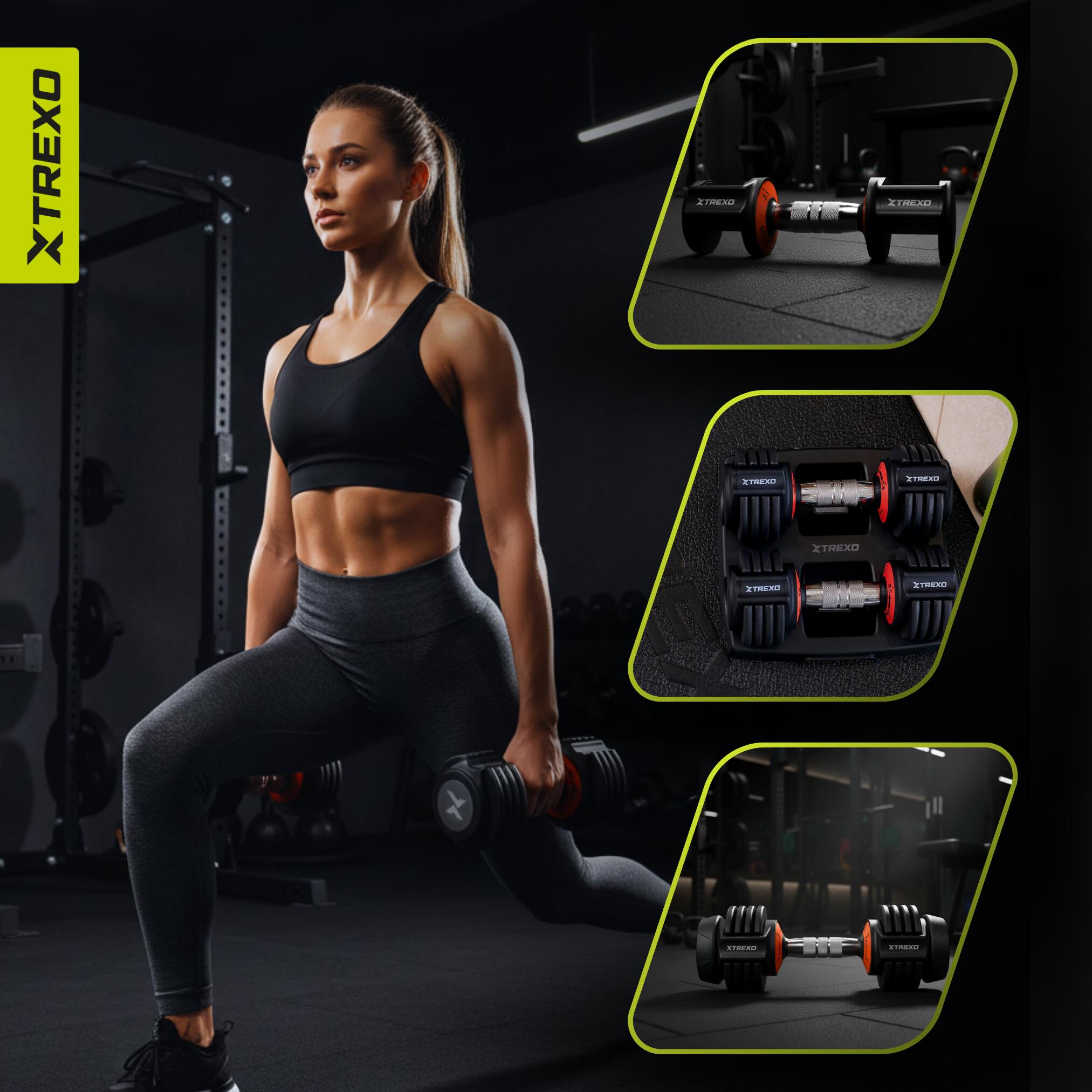 Zestaw hantli regulowanych XTREXO 2 x 5,75 kg 5/7