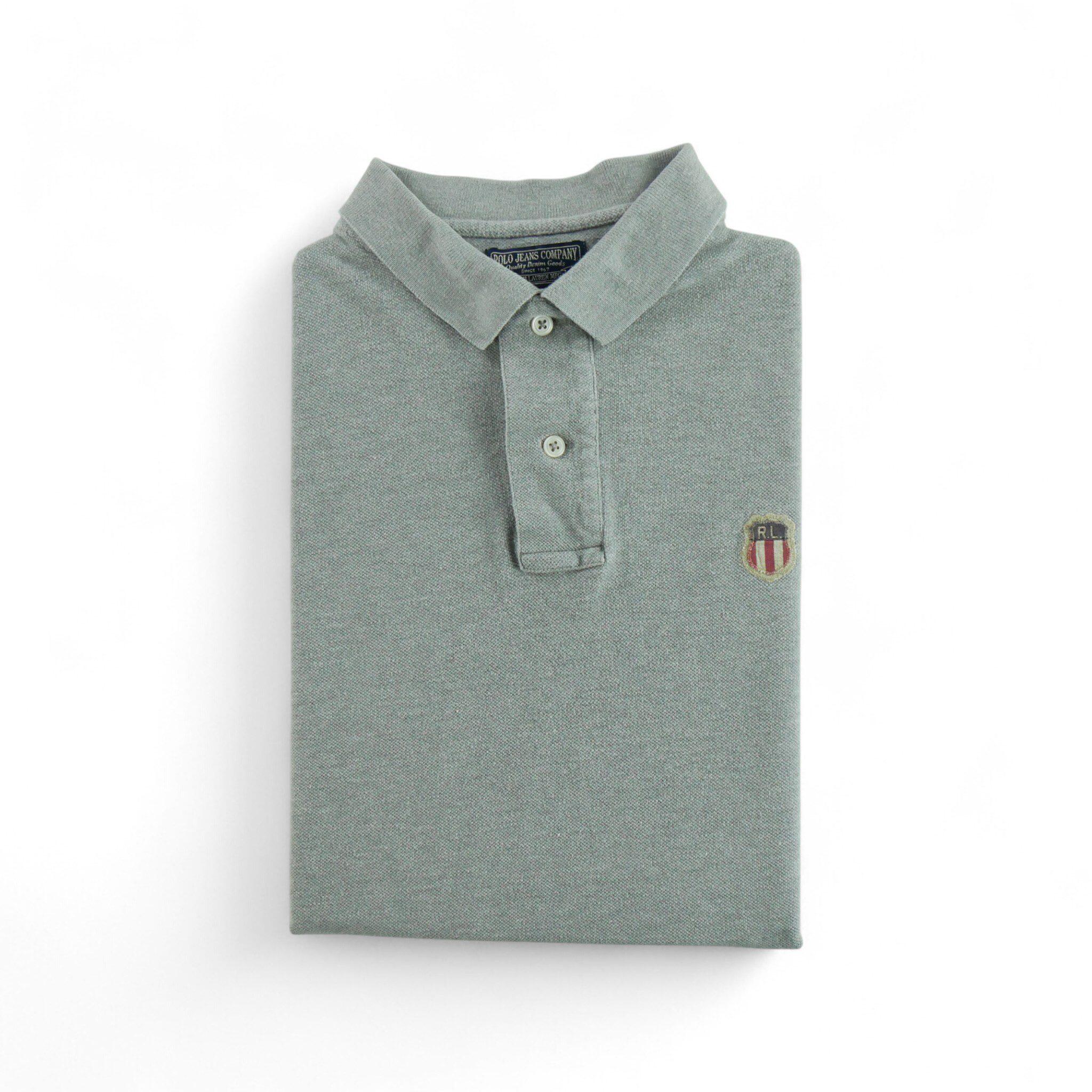 RALPH LAUREN Reconditionné - Polo manches courtes Homme Gris - Très Bon État