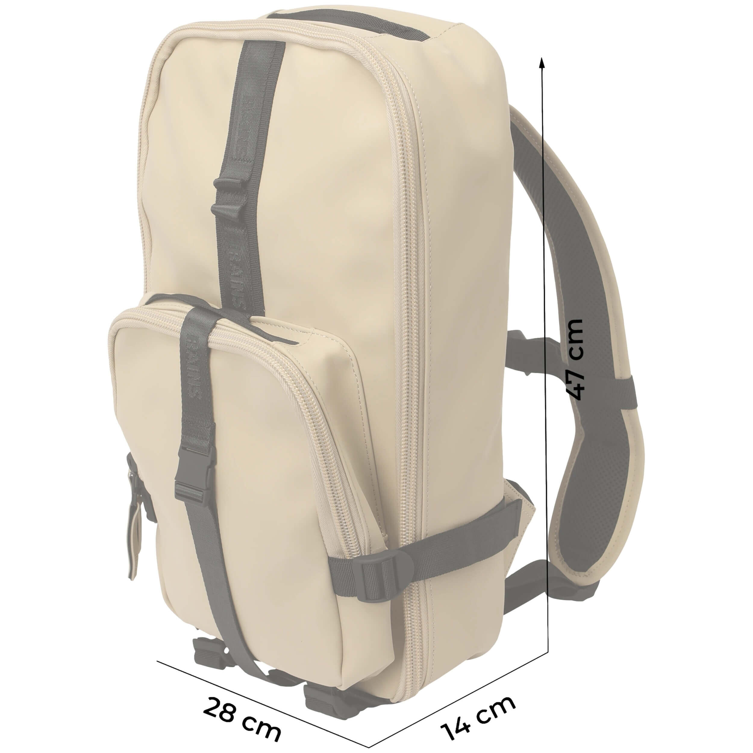 Mochila Rains modelo 12300SAND para unissex 2/4