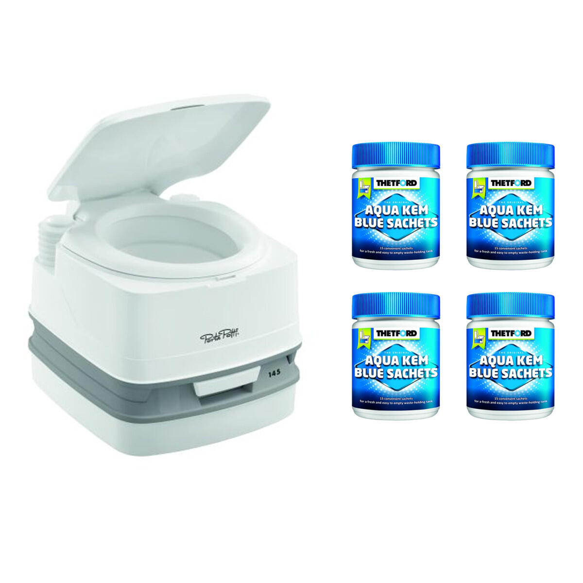 Thetford - Pack Thetford Toilette Portable 100% Autonome 12 Litres + 4x15 Sachets - Toilette Chimique - Taille Unique - Decathlon