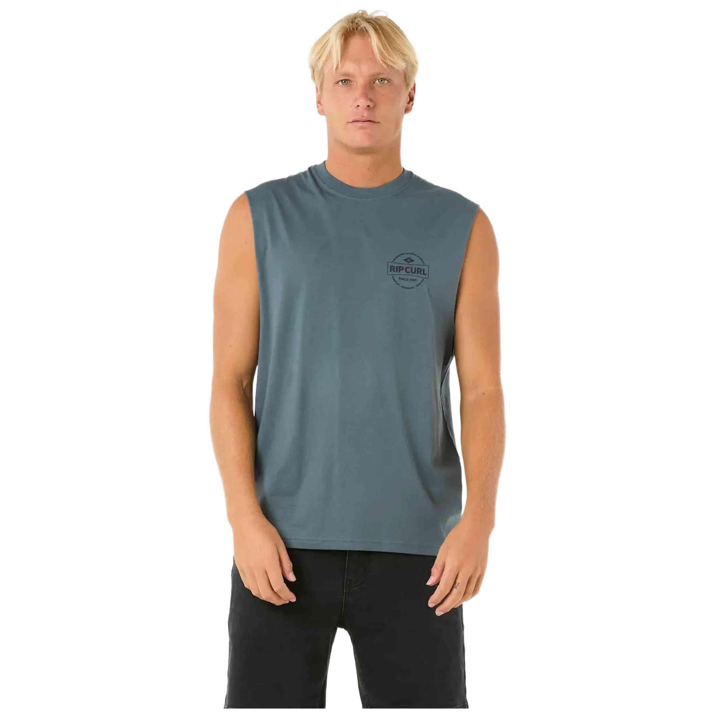 Rip Curl - Debardeur Rip Curl Modèle 0jxmte-2213 Pour Homme - T-shirt Manches Courtes - Bleu - Decathlon