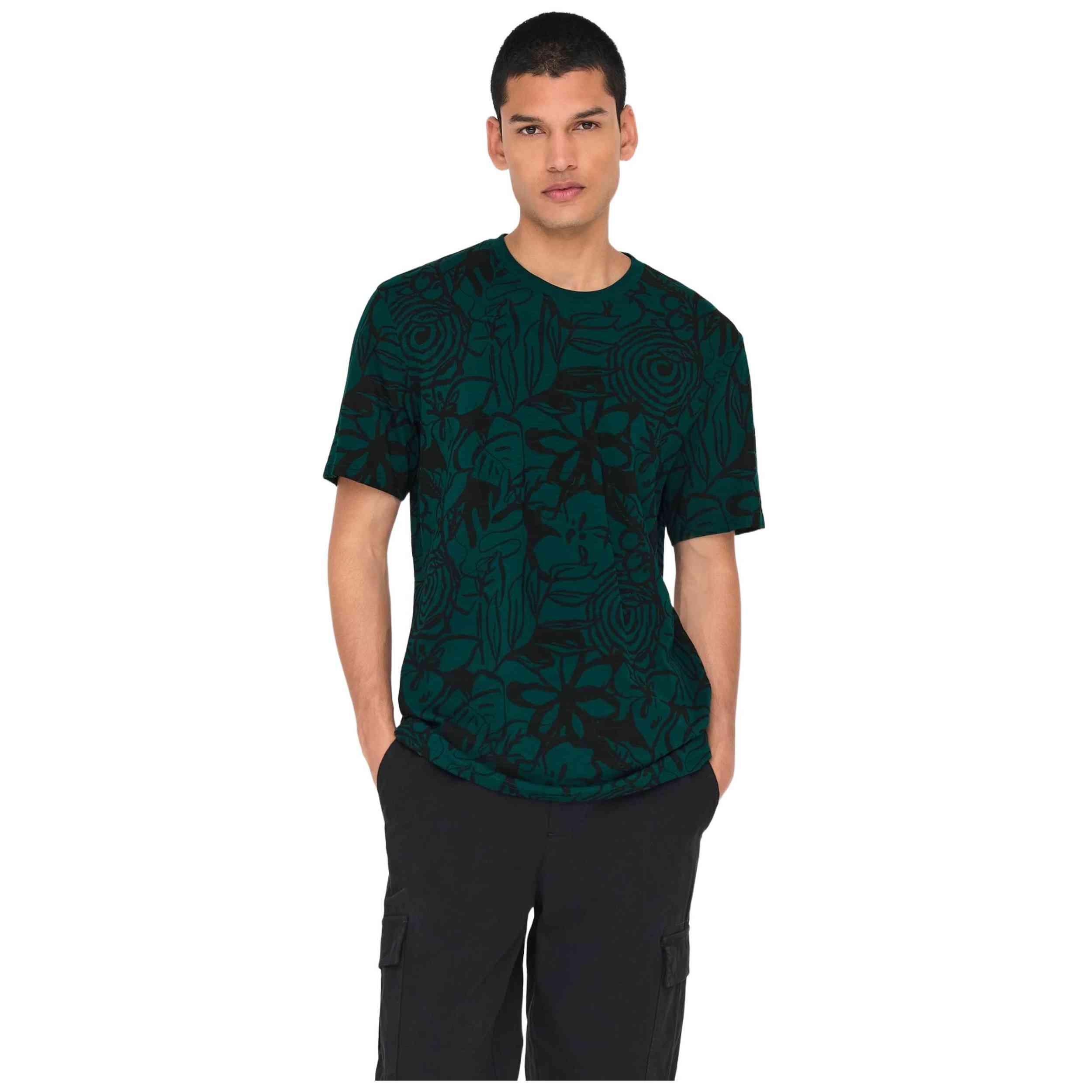 Maglia a maniche corte Only & sons modello 22034323-DARKSEA per uomini 3/4