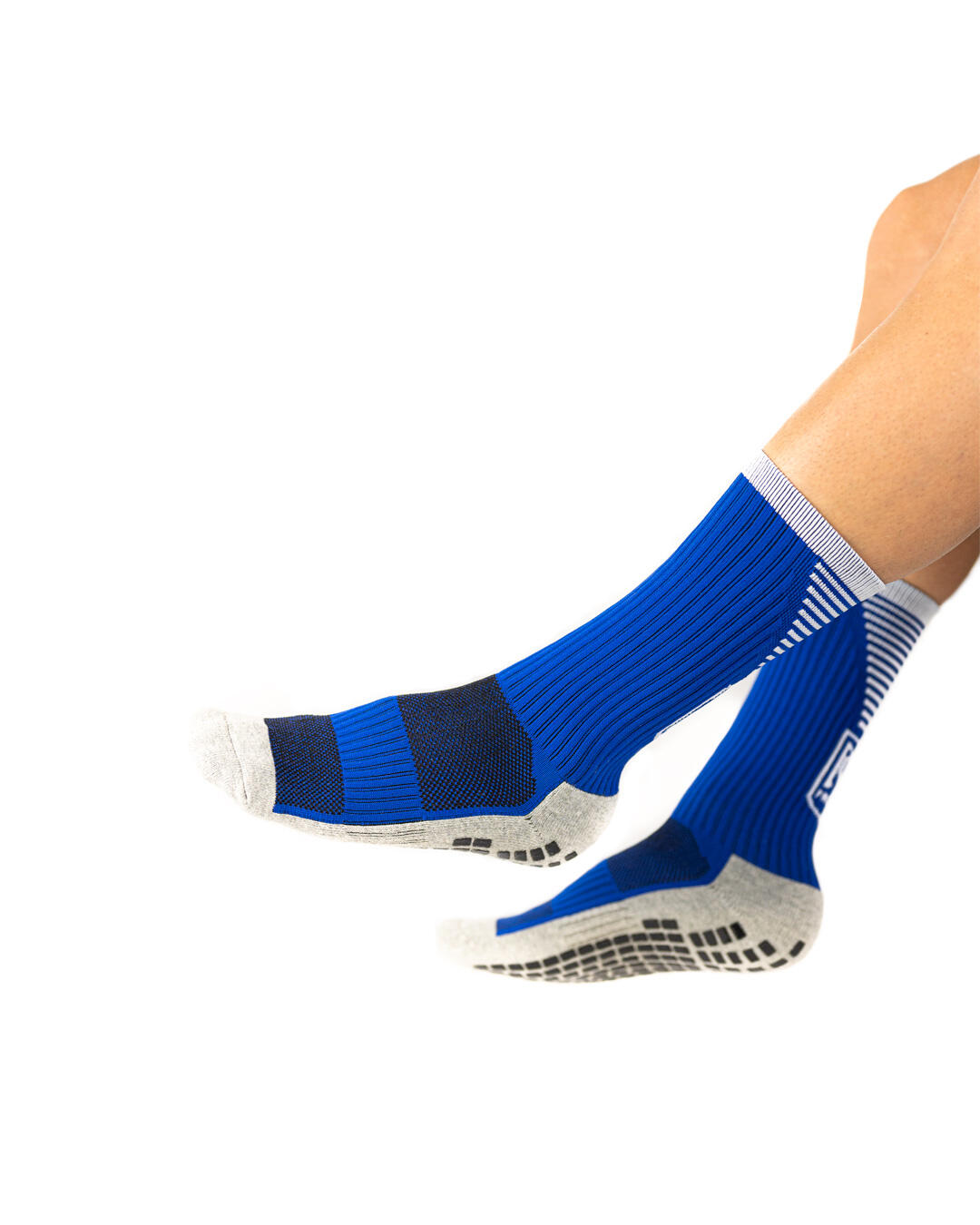 Chaussette antidérapante bleue football 2/3