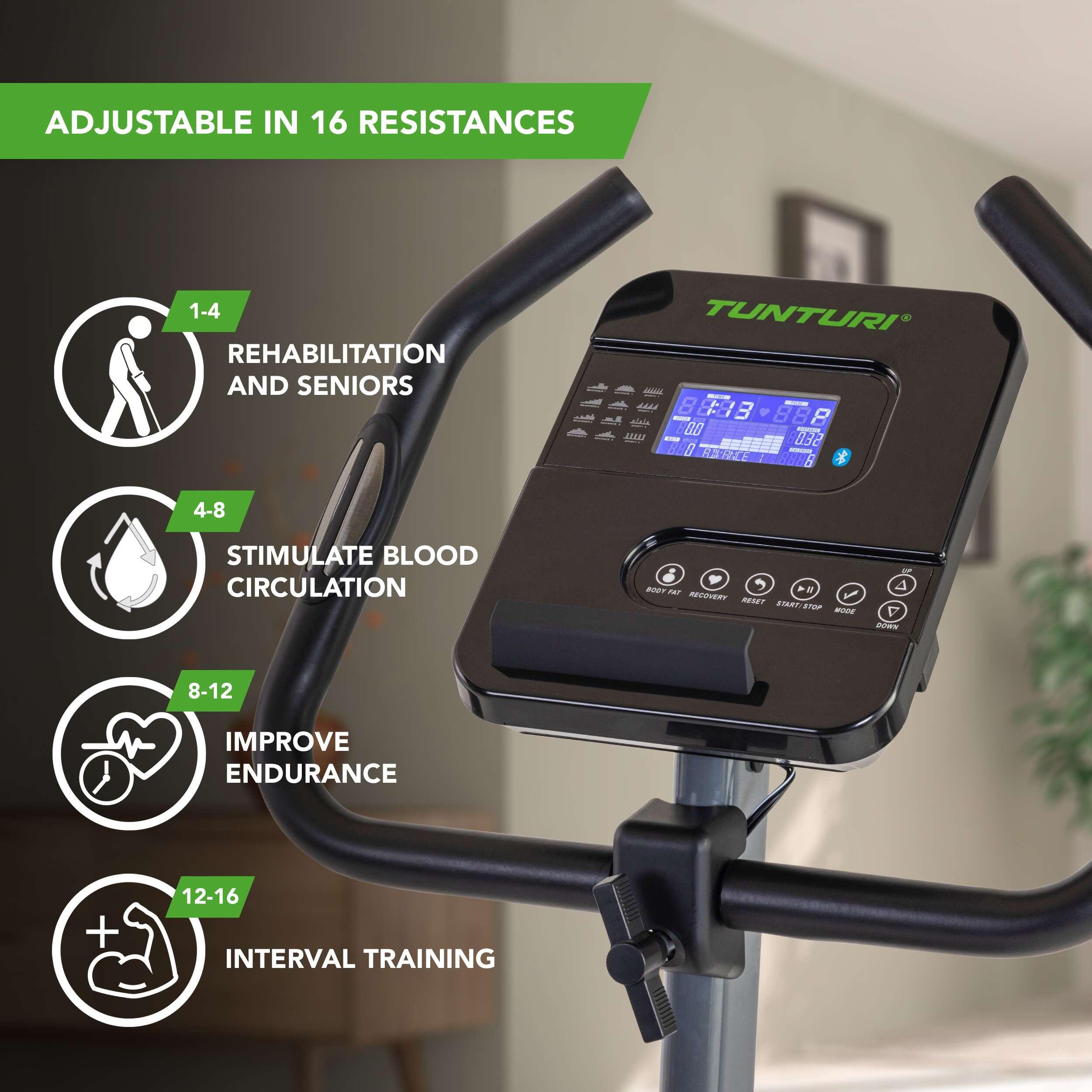 BICICLETA ESTATICA ERGOMETRO CARDIO FIT E35 TUNTURI. 2/7