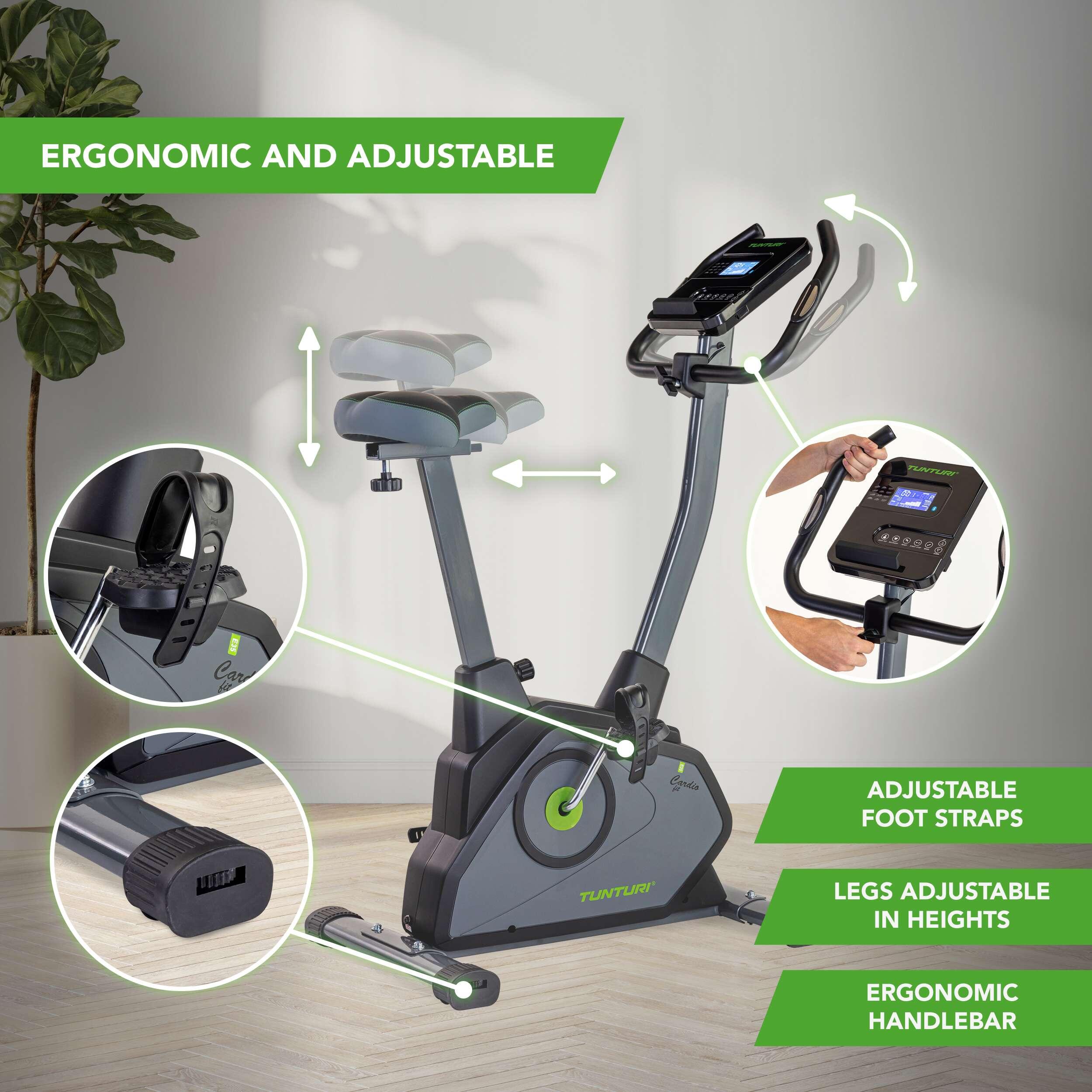 BICICLETA ESTATICA ERGOMETRO CARDIO FIT E35 TUNTURI. 4/7