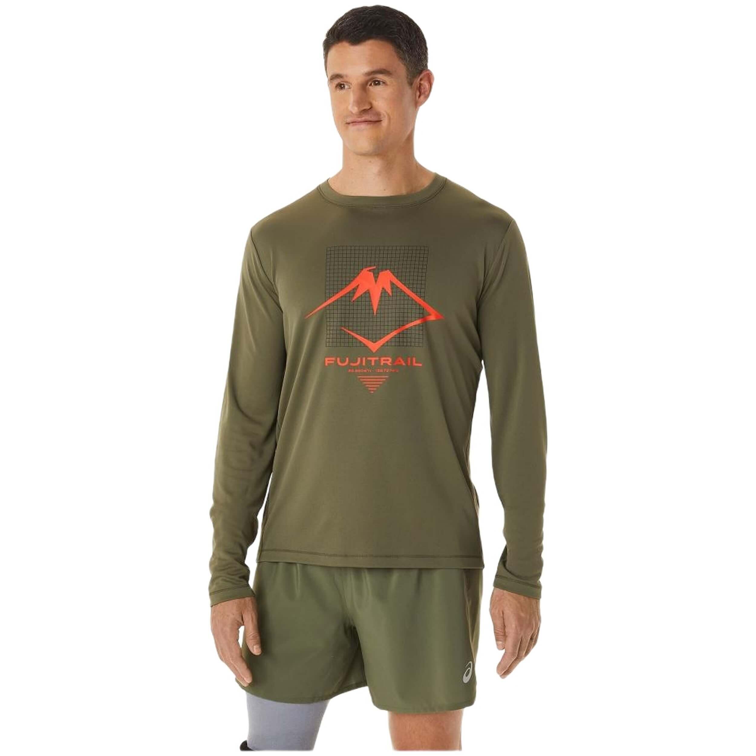 Asics - T-shirt À Manches Longues Asics Modèle 2011c720-300 Pour Homme - T-shirt Manches Longues - Vert - Decathlon