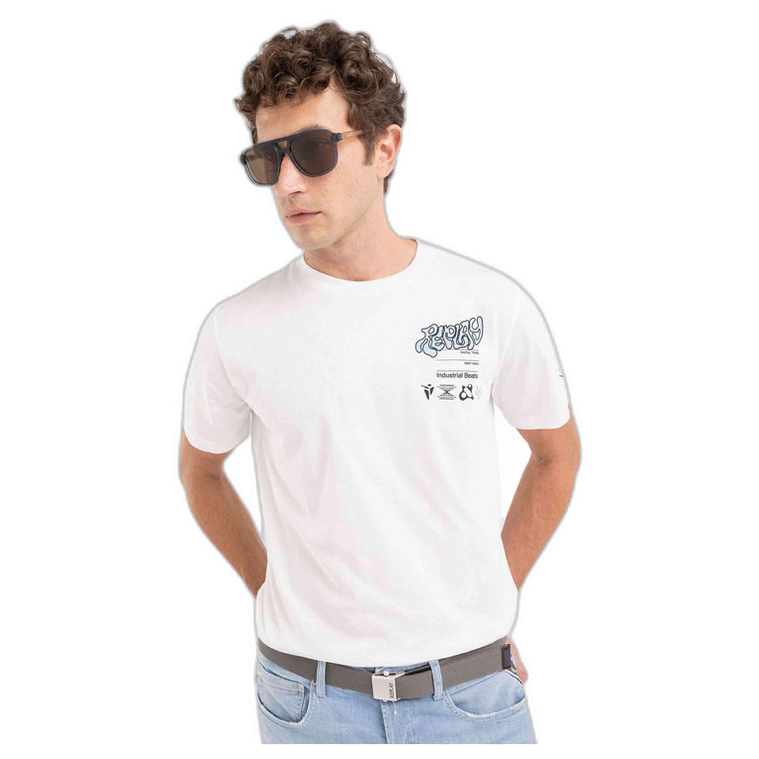 Replay Camiseta Mujer Camiseta Replay Negra Letras Para Hombre -b Camisetas Mujer Replay